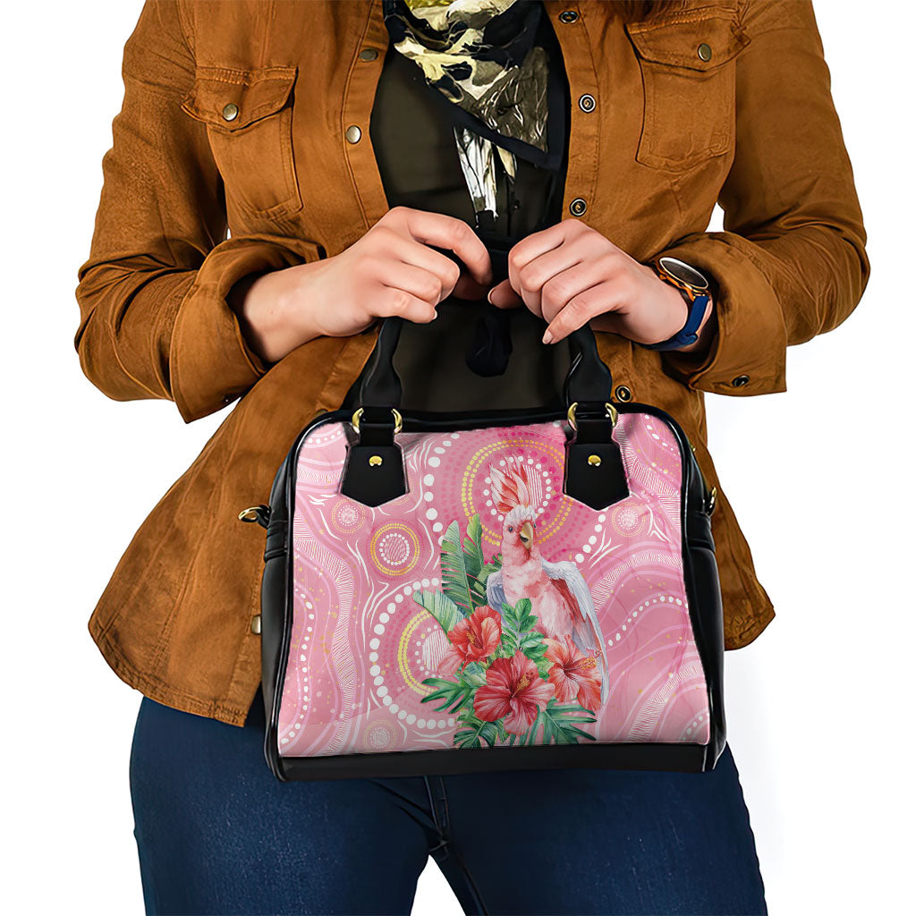 Breast Cancer Pink Cockatoo Shoulder Handbag Indigenous Australia Watercolor Glaze