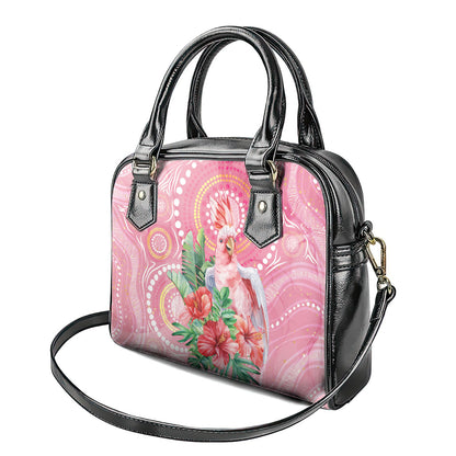 Breast Cancer Pink Cockatoo Shoulder Handbag Indigenous Australia Watercolor Glaze