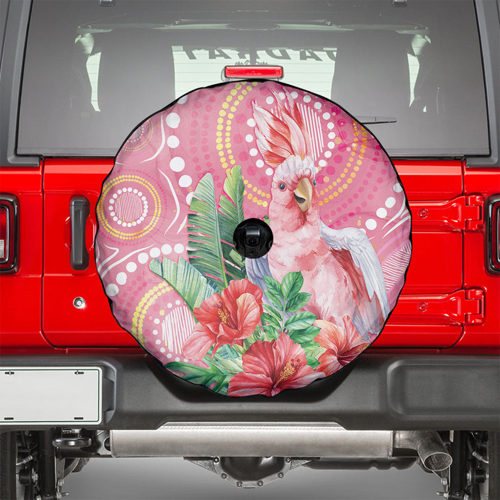 Breast Cancer Pink Cockatoo Spare Tire Cover Indigenous Australia Watercolor Glaze