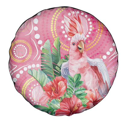 Breast Cancer Pink Cockatoo Spare Tire Cover Indigenous Australia Watercolor Glaze