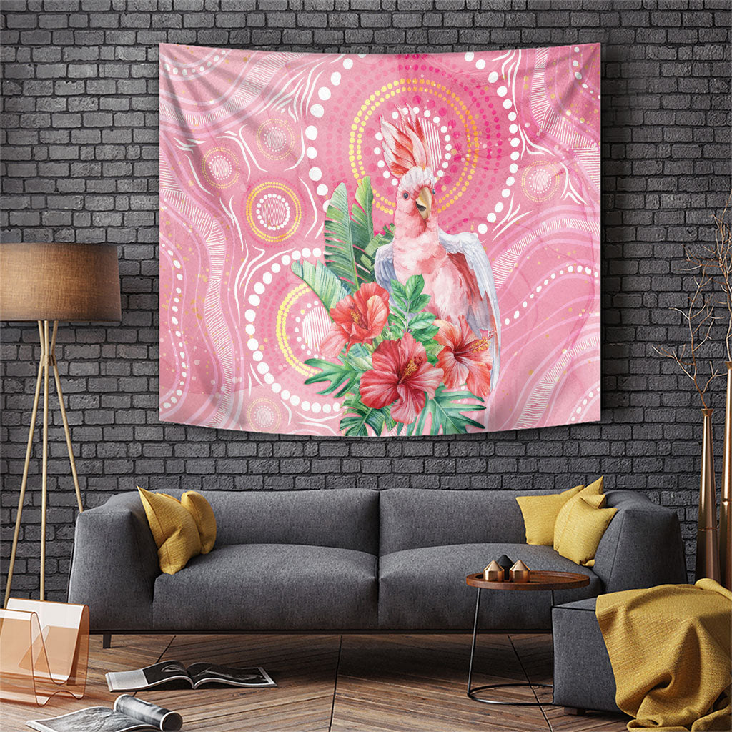 Breast Cancer Pink Cockatoo Tapestry Indigenous Australia Watercolor Glaze