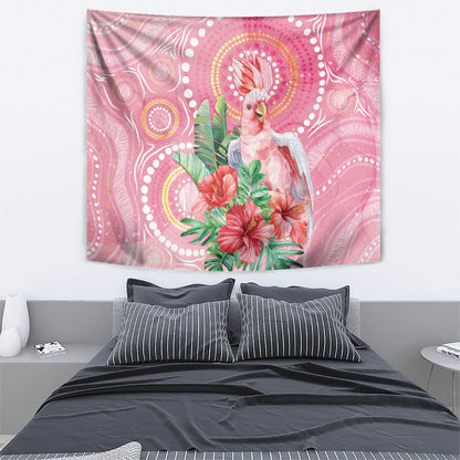 Breast Cancer Pink Cockatoo Tapestry Indigenous Australia Watercolor Glaze