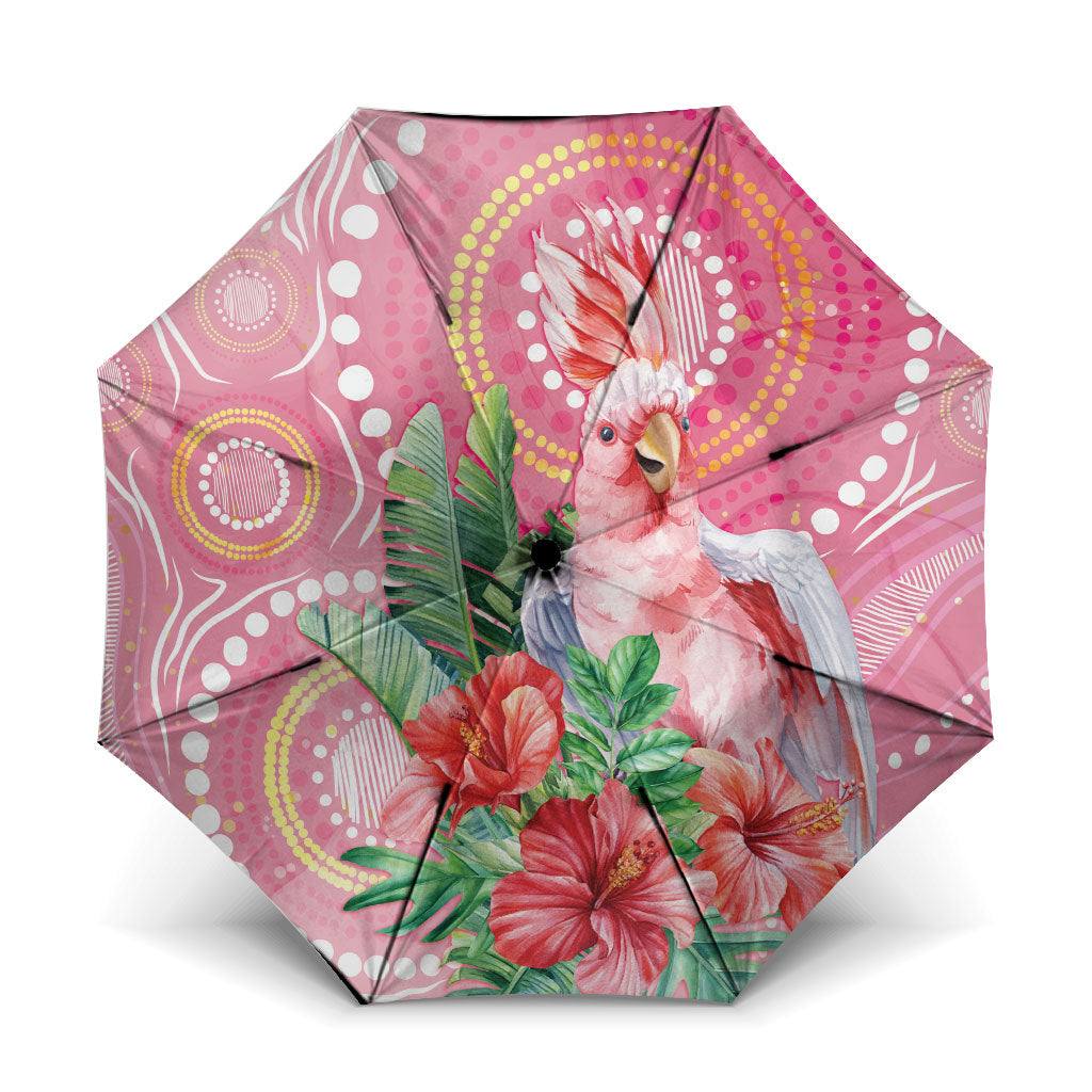 Breast Cancer Pink Cockatoo Umbrella Indigenous Australia Watercolor Glaze