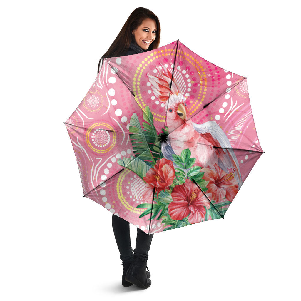 Breast Cancer Pink Cockatoo Umbrella Indigenous Australia Watercolor Glaze