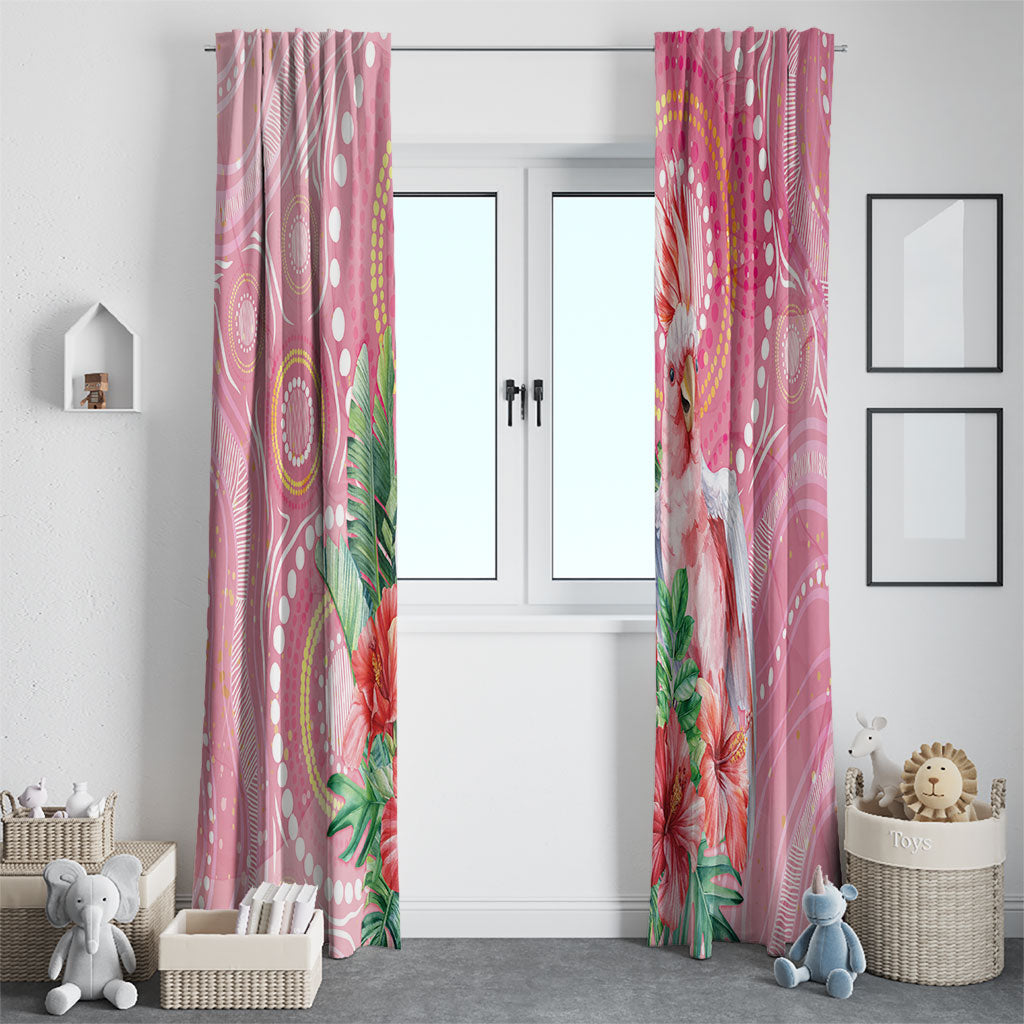 Breast Cancer Pink Cockatoo Window Curtain Indigenous Australia Watercolor Glaze