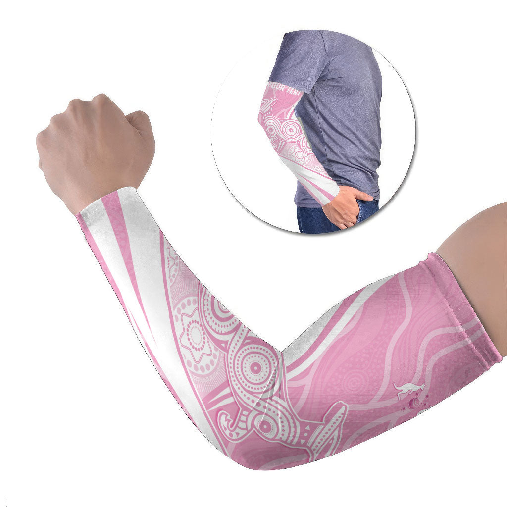 Australia Bowls Personalised Indigenous Pink Round Arm Sleeves