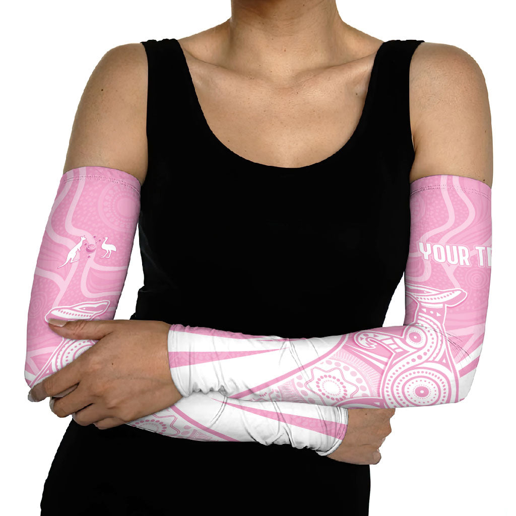 Australia Bowls Personalised Indigenous Pink Round Arm Sleeves