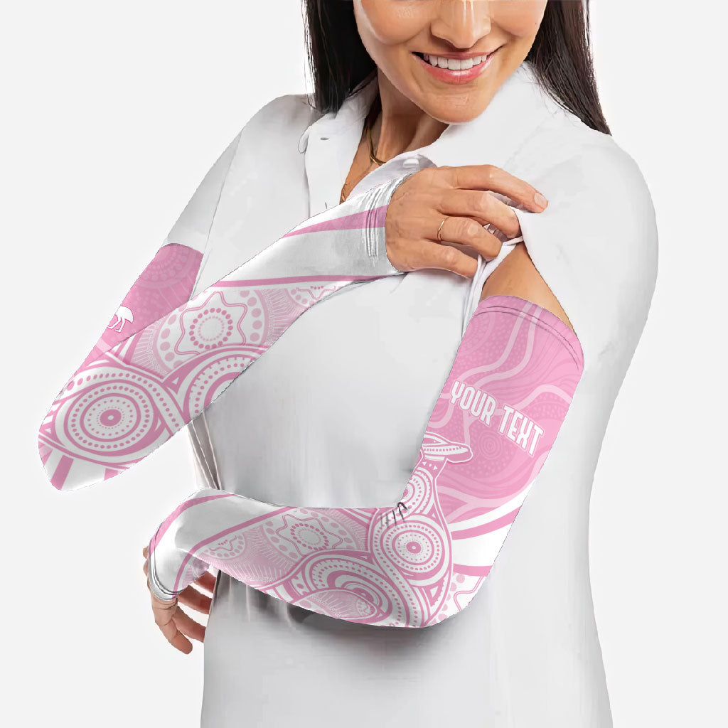 Australia Bowls Personalised Indigenous Pink Round Arm Sleeves