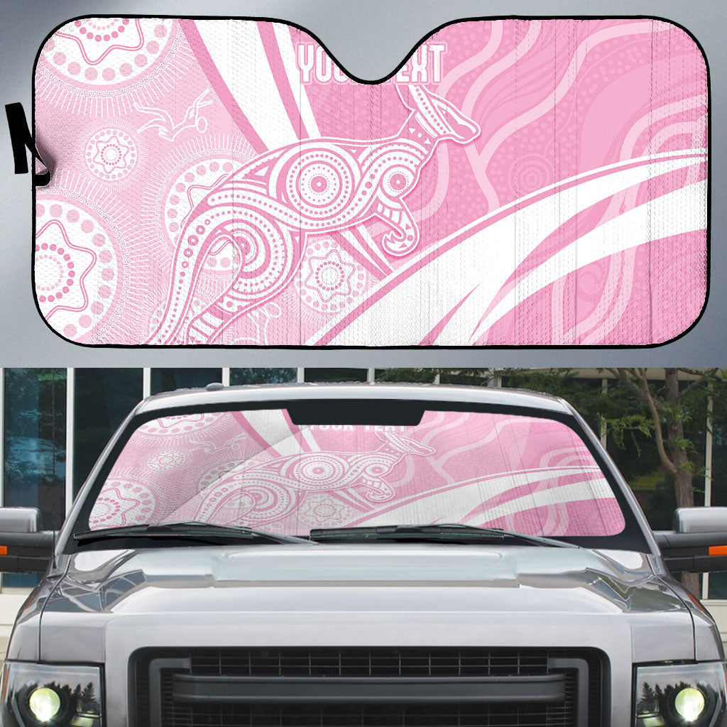 Australia Bowls Personalised Indigenous Pink Round Auto Sun Shade