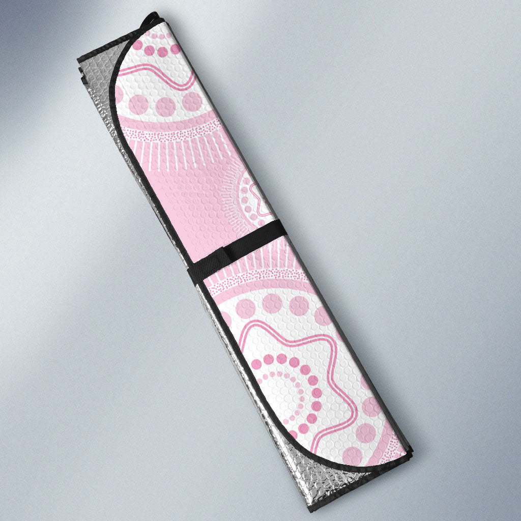 Australia Bowls Personalised Indigenous Pink Round Auto Sun Shade