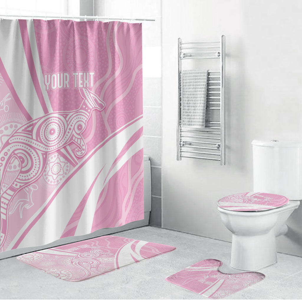 Australia Bowls Personalised Indigenous Pink Round Bathroom Set