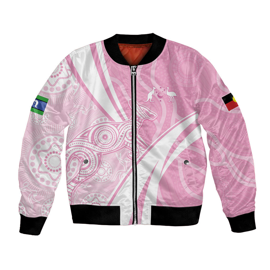 Australia Bowls Personalised Indigenous Pink Round Bomber Jacket