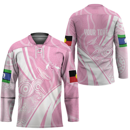 Australia Bowls Personalised Indigenous Pink Round Hockey Jersey