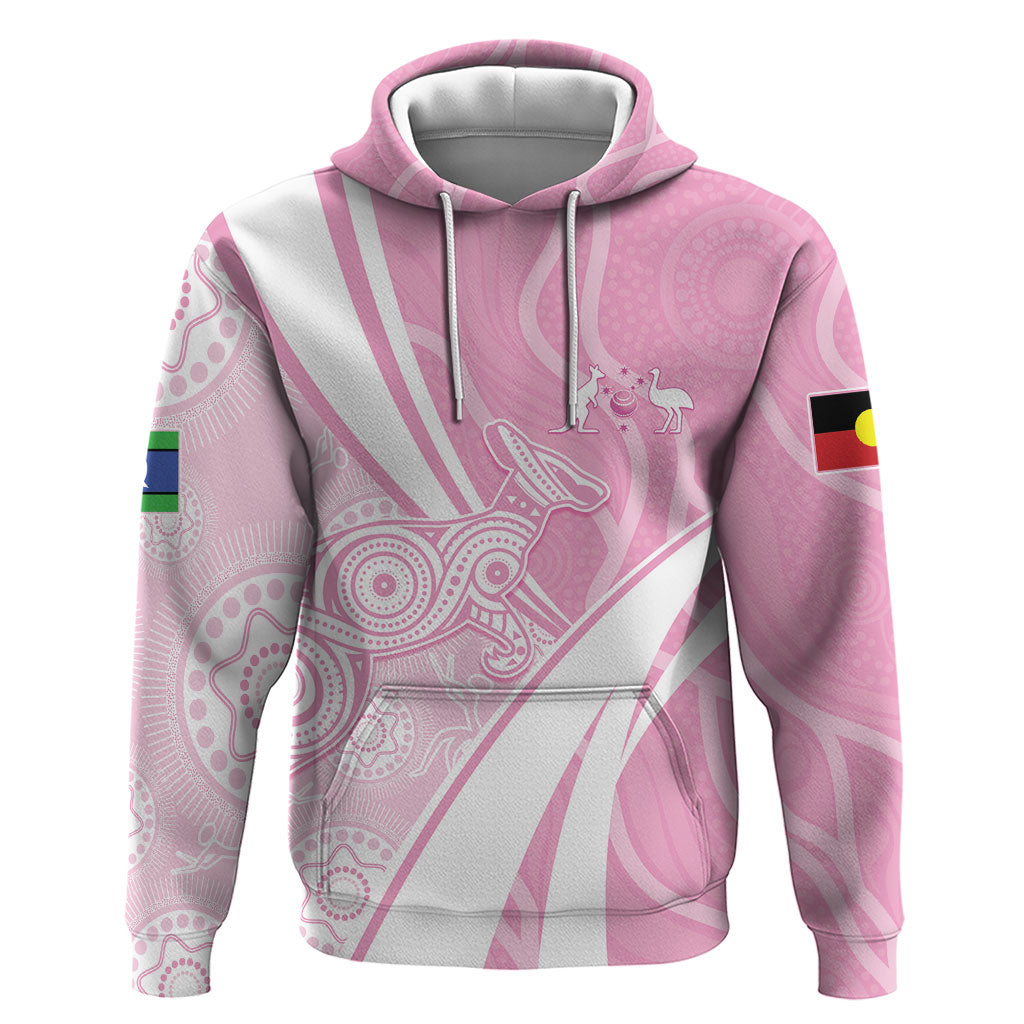 Australia Bowls Personalised Indigenous Pink Round Hoodie