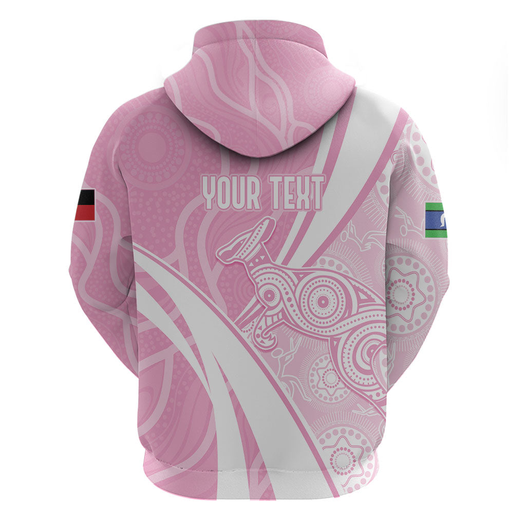 Australia Bowls Personalised Indigenous Pink Round Hoodie
