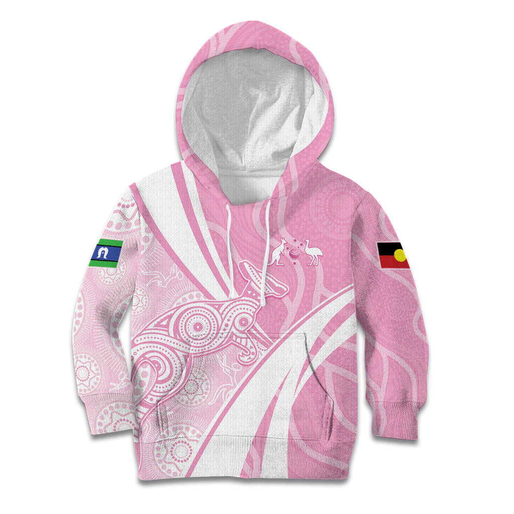 Australia Bowls Personalised Indigenous Pink Round Kid Hoodie