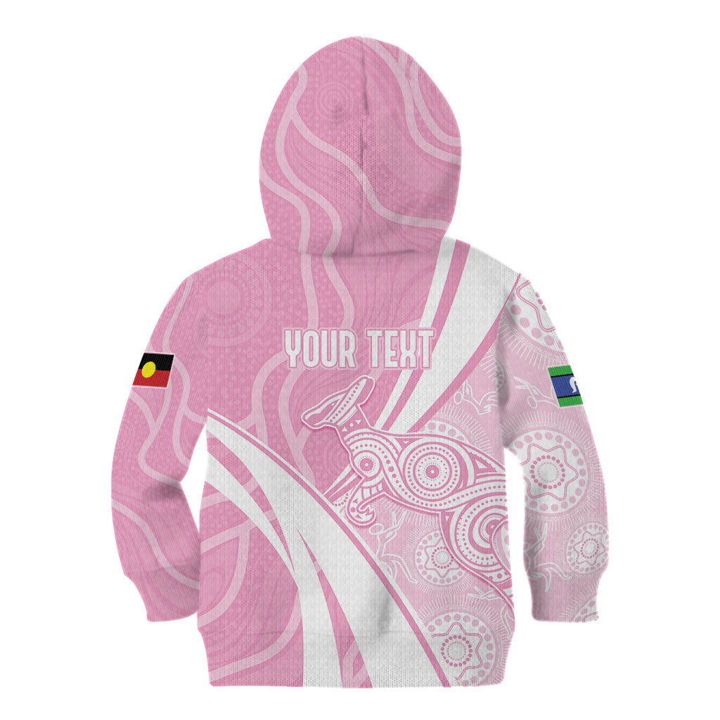 Australia Bowls Personalised Indigenous Pink Round Kid Hoodie