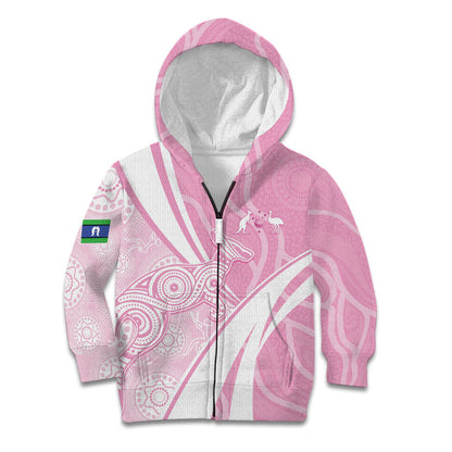Australia Bowls Personalised Indigenous Pink Round Kid Hoodie