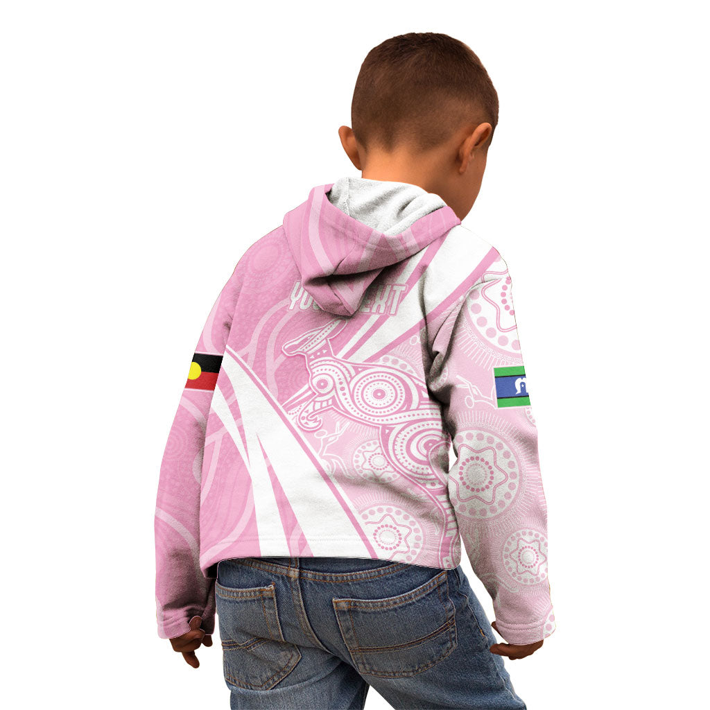 Australia Bowls Personalised Indigenous Pink Round Kid Hoodie