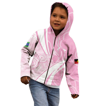 Australia Bowls Personalised Indigenous Pink Round Kid Hoodie