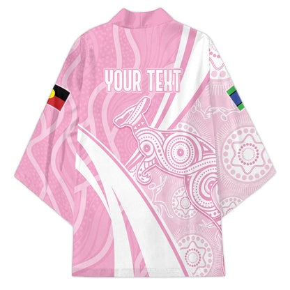 Australia Bowls Personalised Indigenous Pink Round Kimono