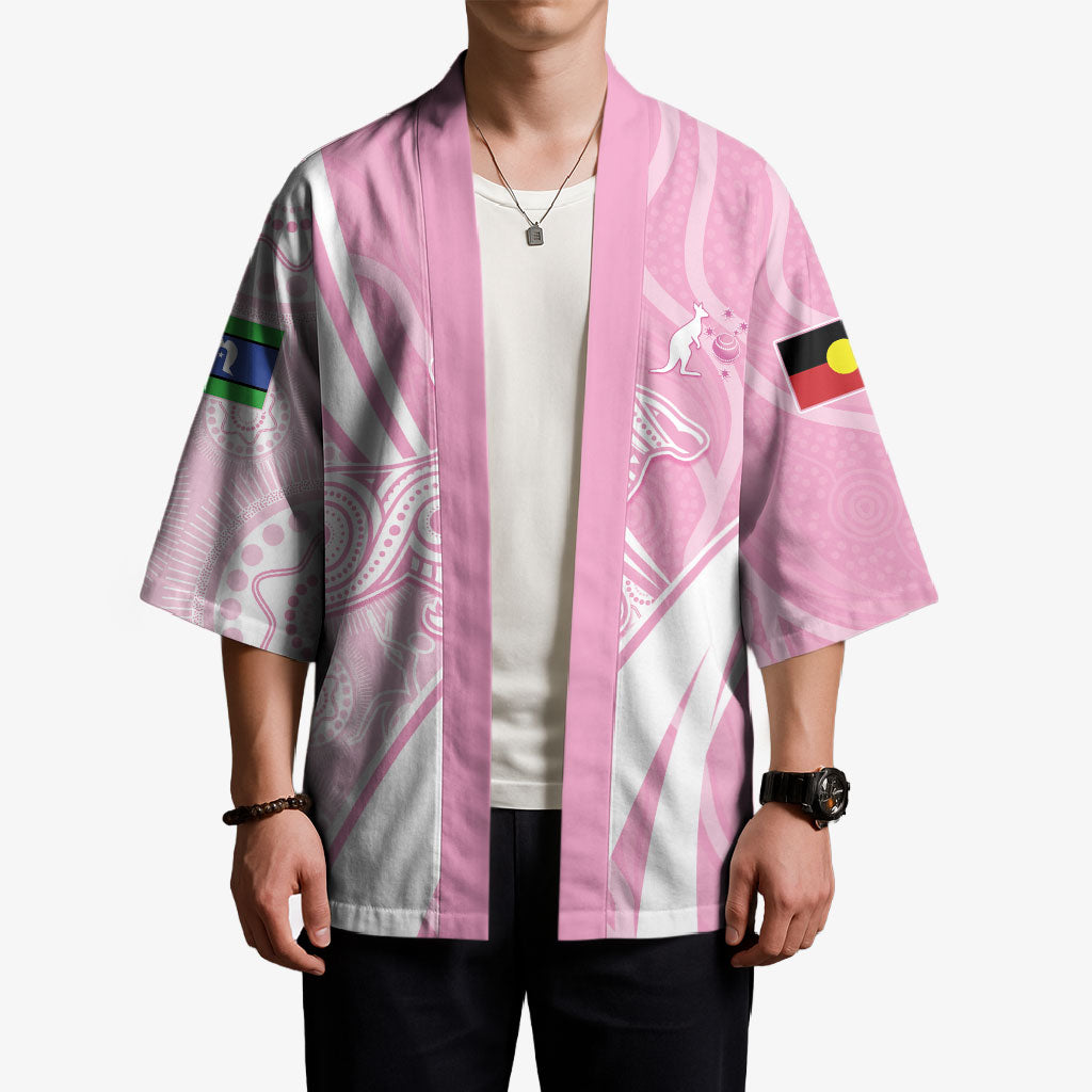 Australia Bowls Personalised Indigenous Pink Round Kimono