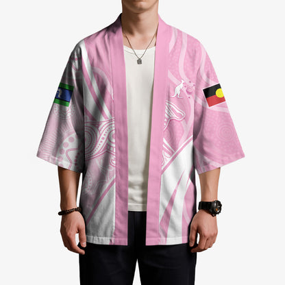 Australia Bowls Personalised Indigenous Pink Round Kimono