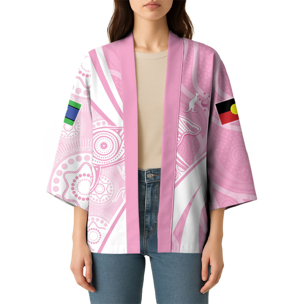 Australia Bowls Personalised Indigenous Pink Round Kimono