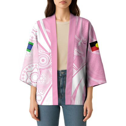 Australia Bowls Personalised Indigenous Pink Round Kimono
