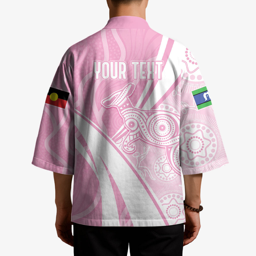 Australia Bowls Personalised Indigenous Pink Round Kimono