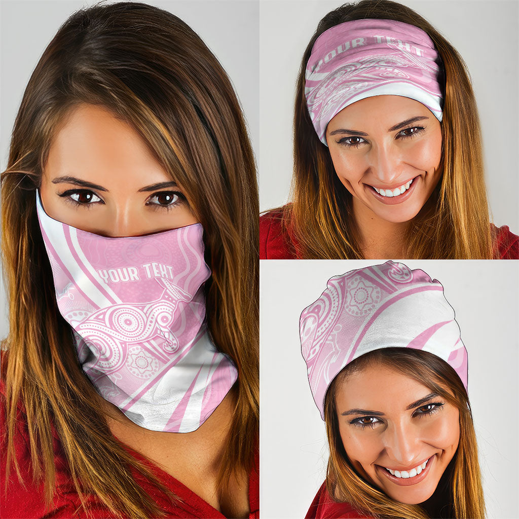 Australia Bowls Personalised Indigenous Pink Round Neck Gaiter