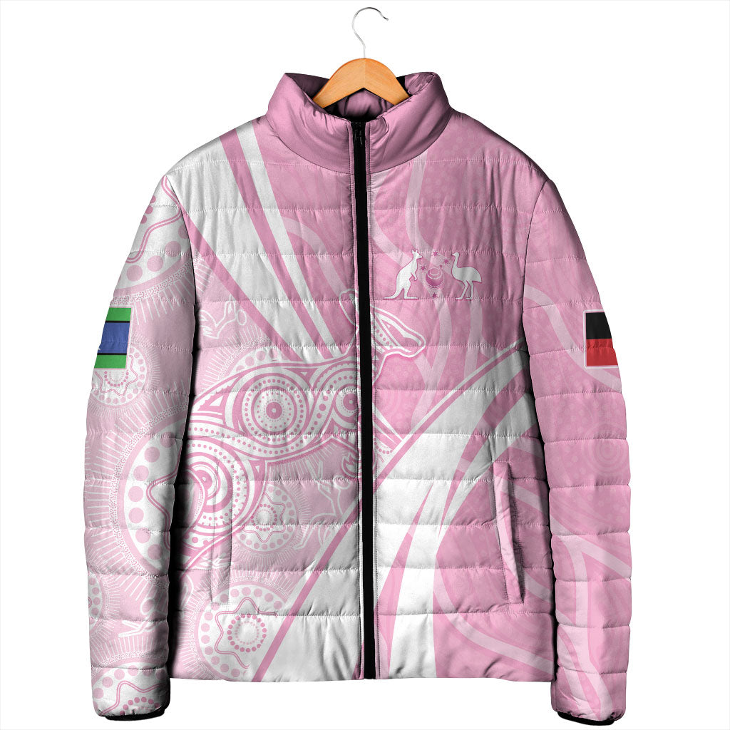 Australia Bowls Personalised Indigenous Pink Round Padded Jacket