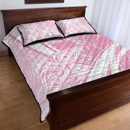 Australia Bowls Personalised Indigenous Pink Round Quilt Bed Set