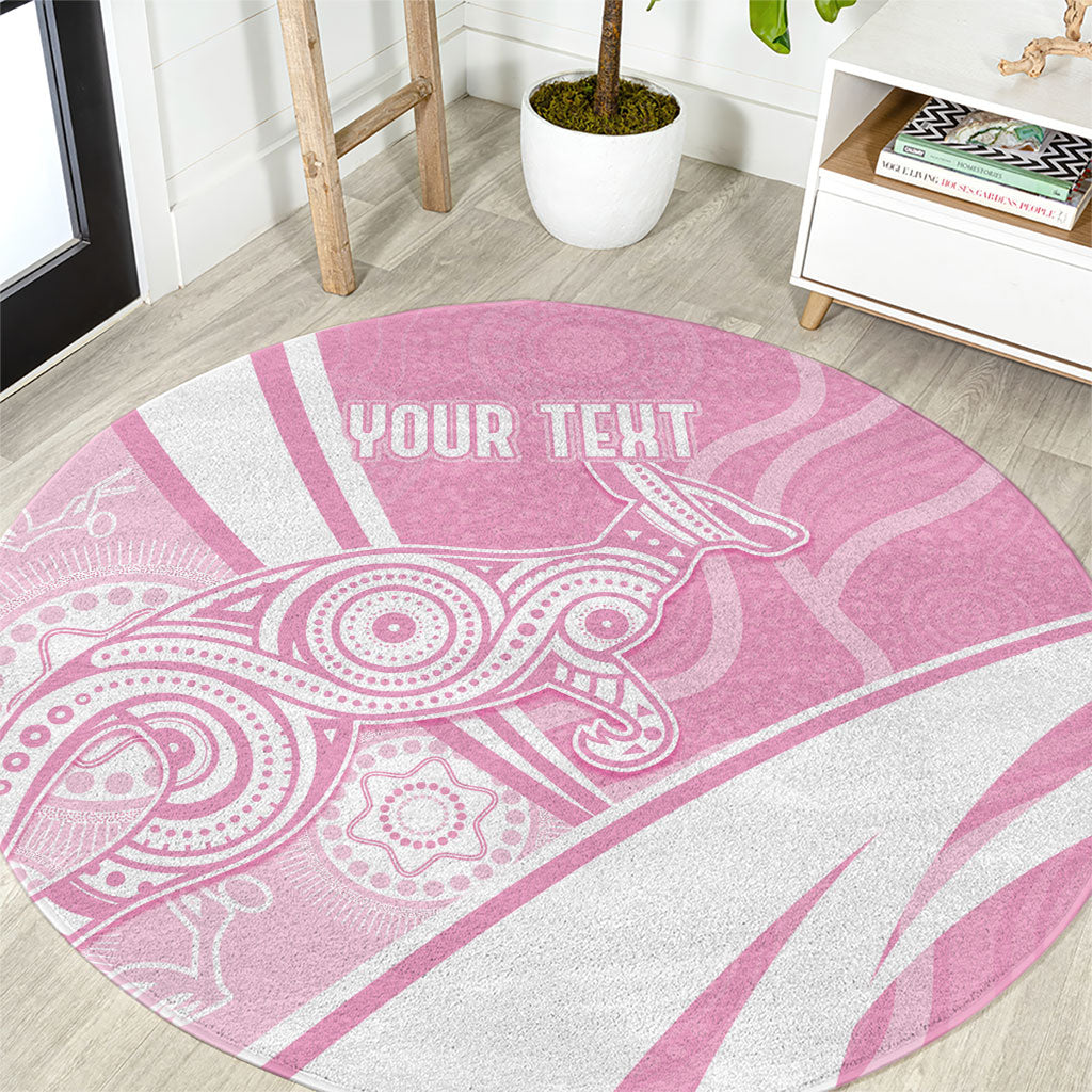 Australia Bowls Personalised Indigenous Pink Round Round Carpet