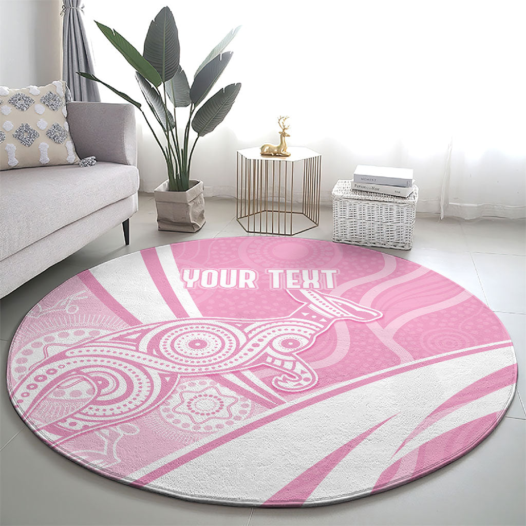 Australia Bowls Personalised Indigenous Pink Round Round Carpet