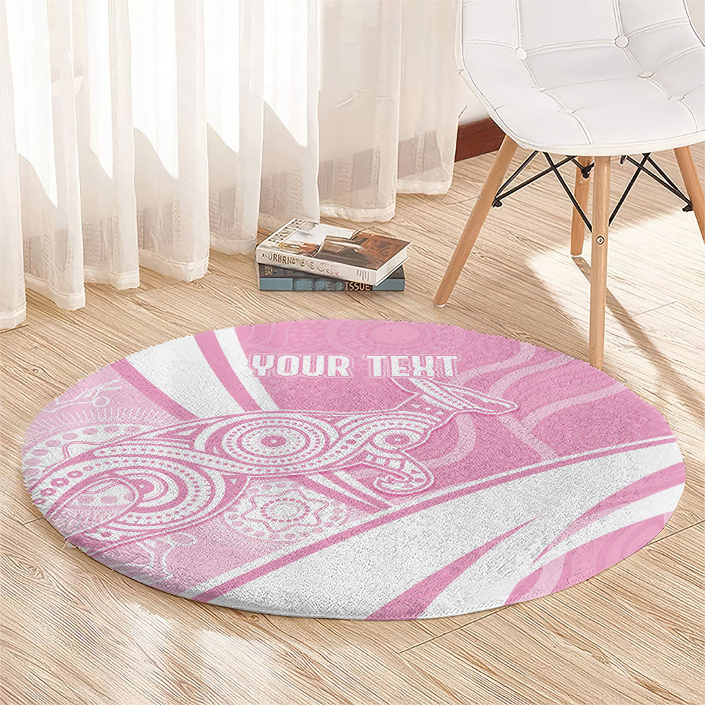 Australia Bowls Personalised Indigenous Pink Round Round Carpet