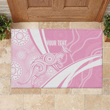 Australia Bowls Personalised Indigenous Pink Round Rubber Doormat