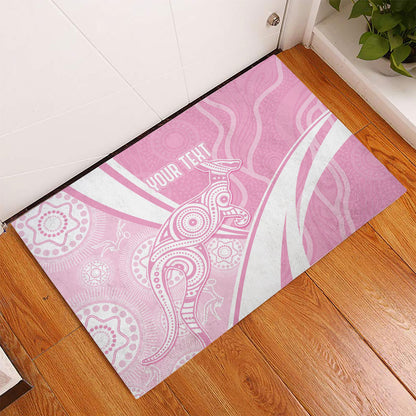 Australia Bowls Personalised Indigenous Pink Round Rubber Doormat