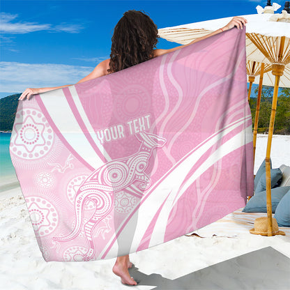 Australia Bowls Personalised Indigenous Pink Round Sarong