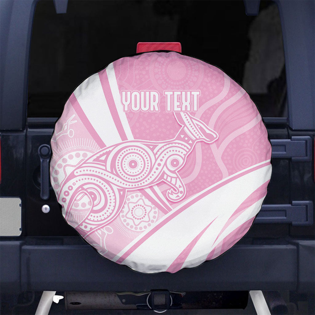 Australia Bowls Personalised Indigenous Pink Round Spare Tire Cover