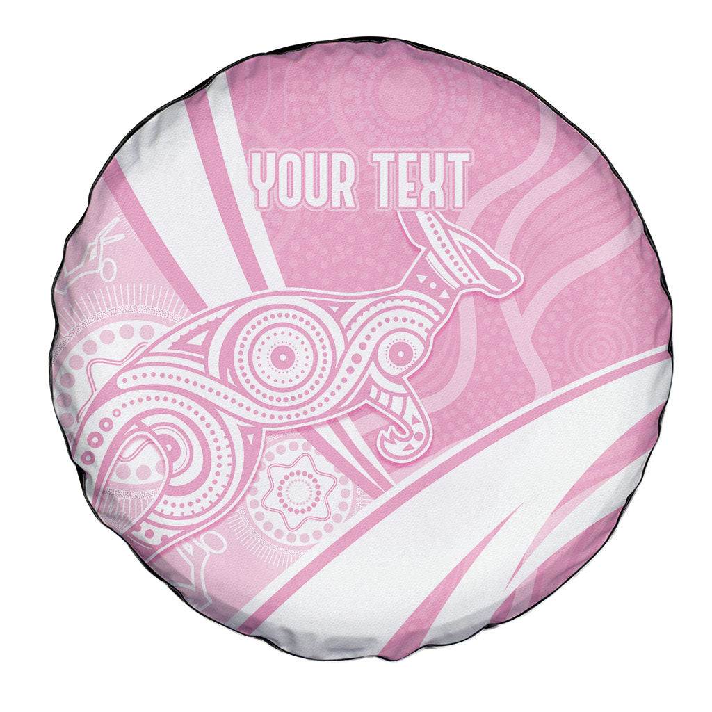 Australia Bowls Personalised Indigenous Pink Round Spare Tire Cover