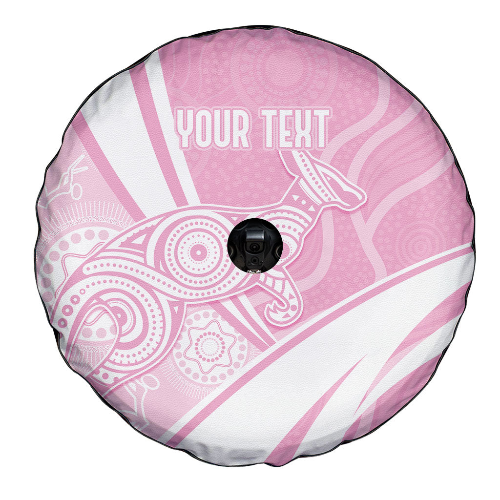 Australia Bowls Personalised Indigenous Pink Round Spare Tire Cover