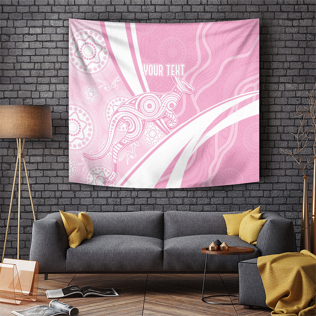 Australia Bowls Personalised Indigenous Pink Round Tapestry