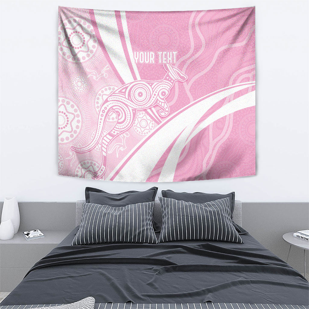 Australia Bowls Personalised Indigenous Pink Round Tapestry