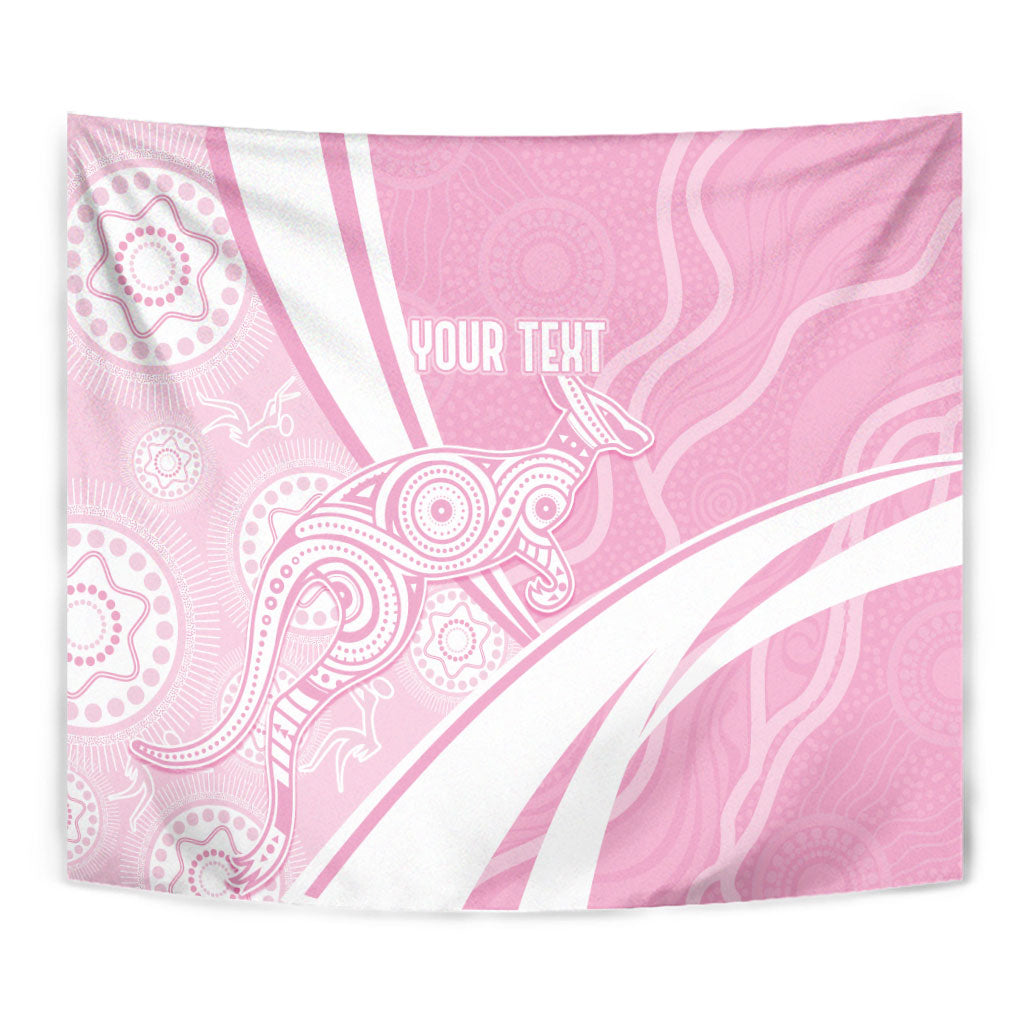 Australia Bowls Personalised Indigenous Pink Round Tapestry