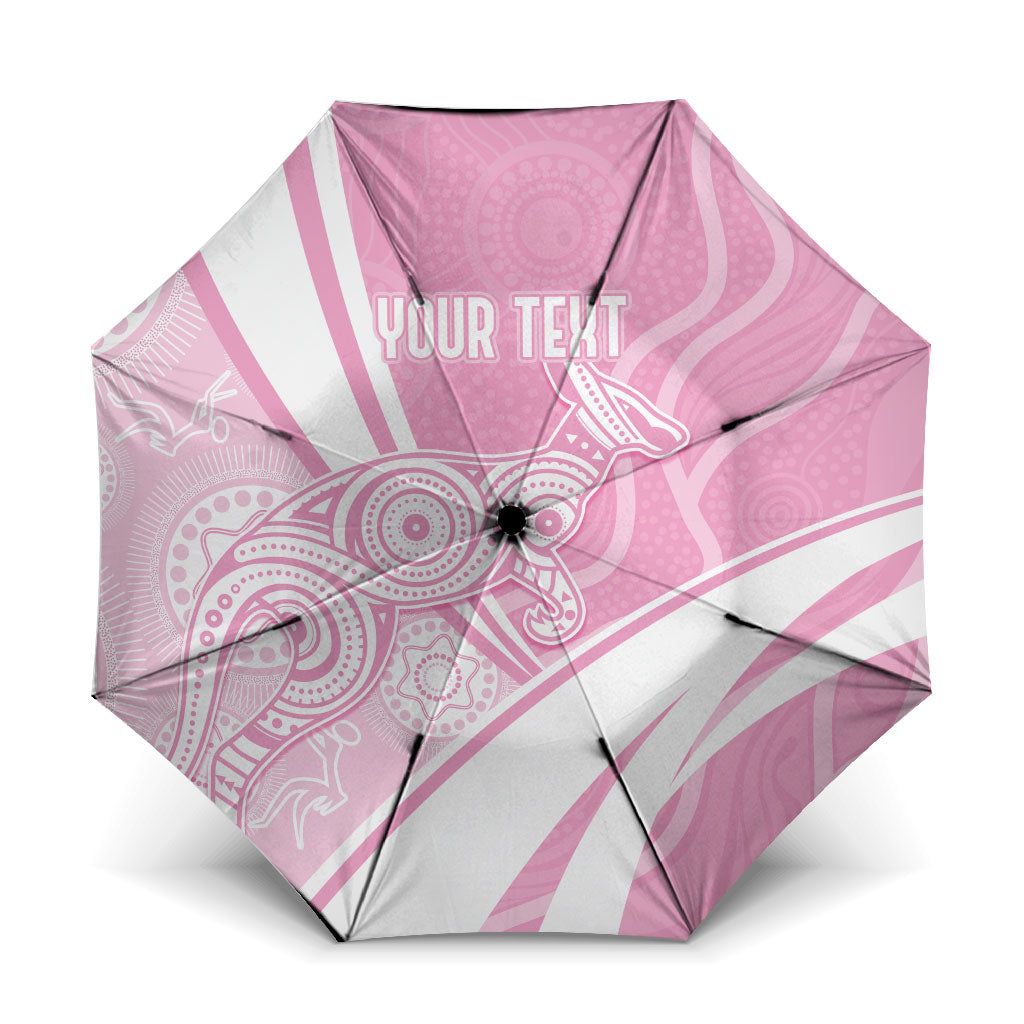 Australia Bowls Personalised Indigenous Pink Round Umbrella