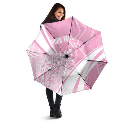 Australia Bowls Personalised Indigenous Pink Round Umbrella