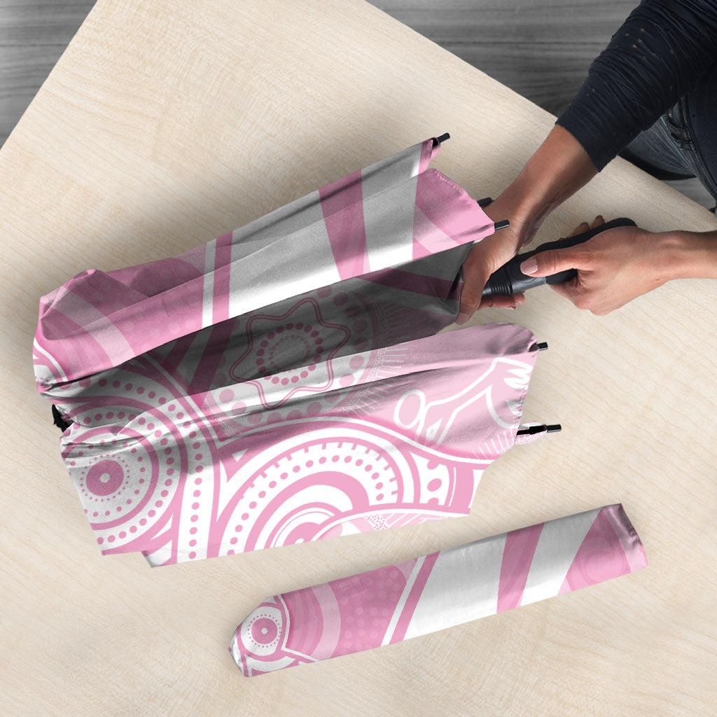 Australia Bowls Personalised Indigenous Pink Round Umbrella