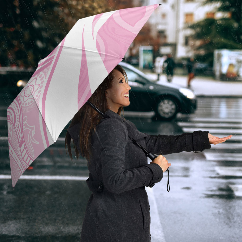 Australia Bowls Personalised Indigenous Pink Round Umbrella