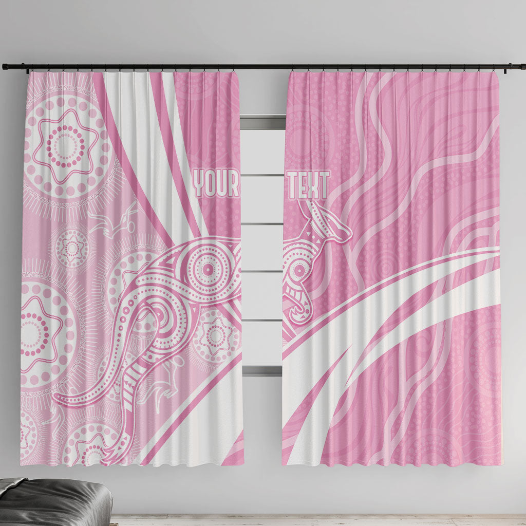Australia Bowls Personalised Indigenous Pink Round Window Curtain